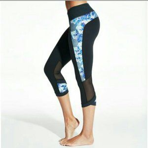 Calia Black/Floral Tulip Hem Legging, Size Small